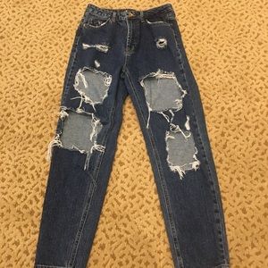 Heavily distressed boyfriend jeans from Zara